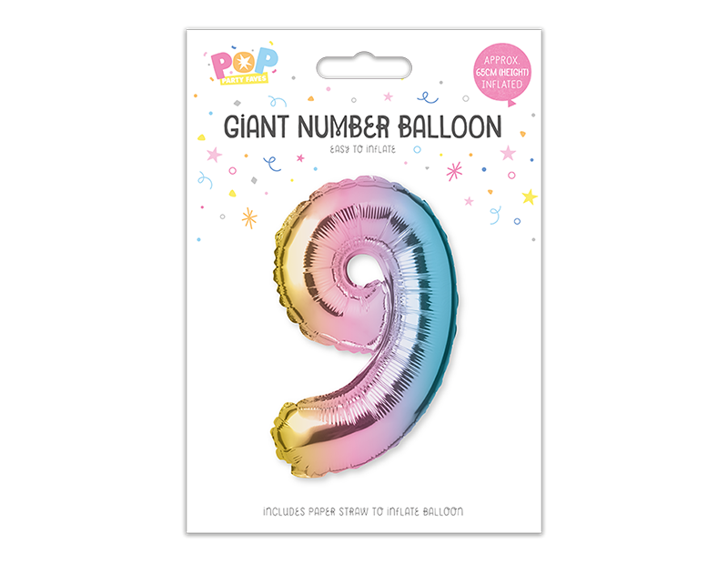 Multicoloured Foil Number Balloon 65cm Multicoloured Foil Number Balloon 65cm
