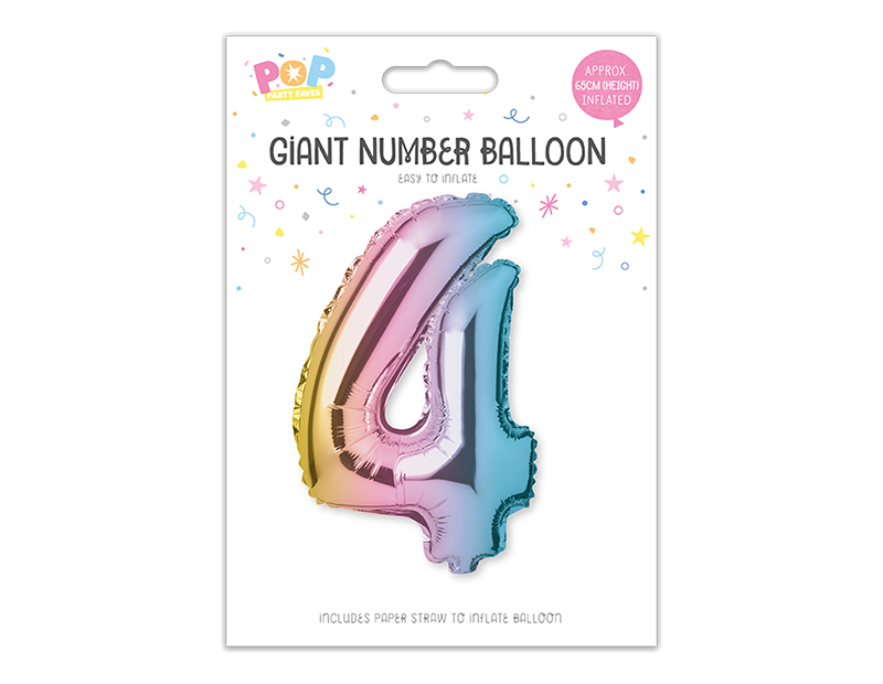 Multicoloured Foil Number Balloon 65cm Multicoloured Foil Number Balloon 65cm