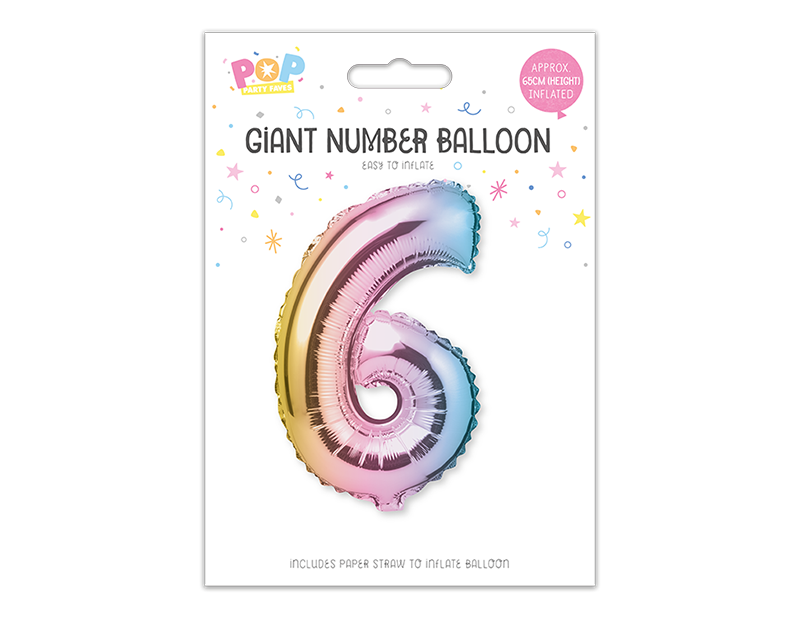 Multicoloured Foil Number Balloon 65cm Multicoloured Foil Number Balloon 65cm