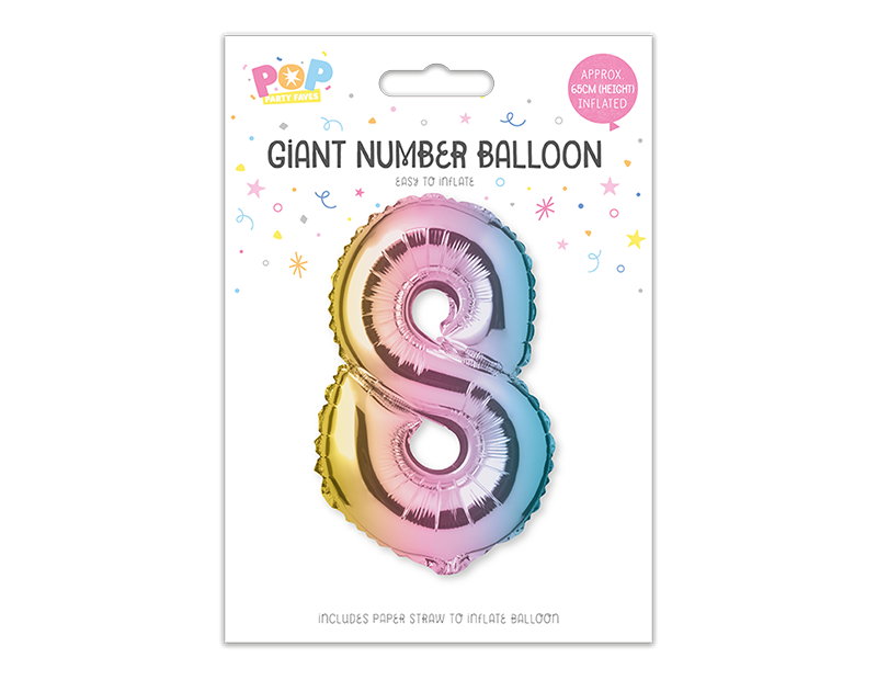 Multicoloured Foil Number Balloon 65cm Multicoloured Foil Number Balloon 65cm