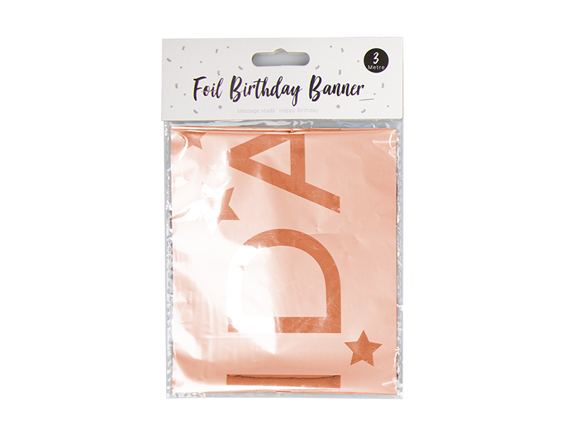 Metallic Foil Happy Birthday Banner 3m Metallic Foil Happy Birthday Banner 3m