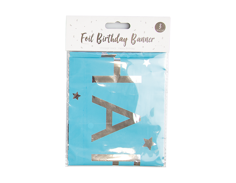 Bright Foil Happy Birthday Banner 3m Bright Foil Happy Birthday Banner 3m