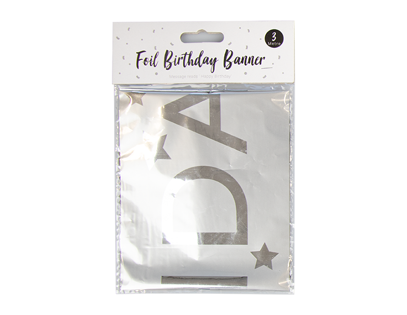 Bright Foil Happy Birthday Banner 3m Bright Foil Happy Birthday Banner 3m