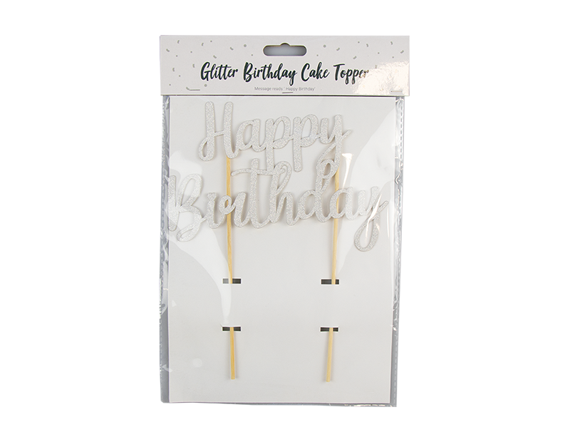 Metallic Glitter Happy Birthday Cake Topper Metallic Glitter Happy Birthday Cake Topper