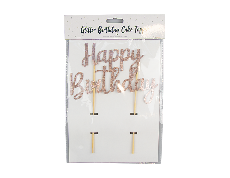 Metallic Glitter Happy Birthday Cake Topper Metallic Glitter Happy Birthday Cake Topper