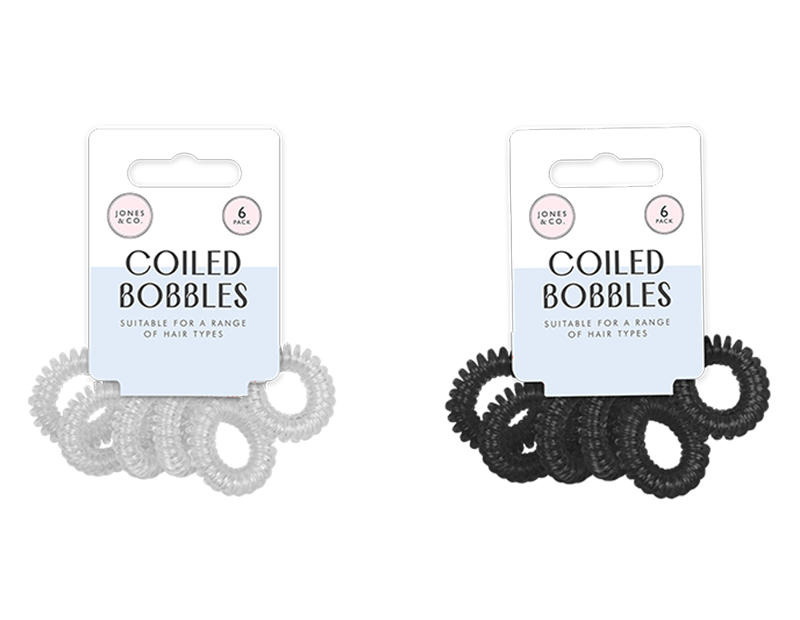 Coiled Hair Bands - 6 Pack (With PDQ) Coiled Hair Bands - 6 Pack