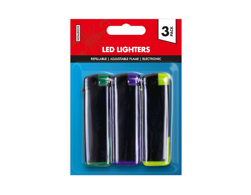 Electronic LED Lighters - 3 Pack Electronic LED Lighters - 3 Pack