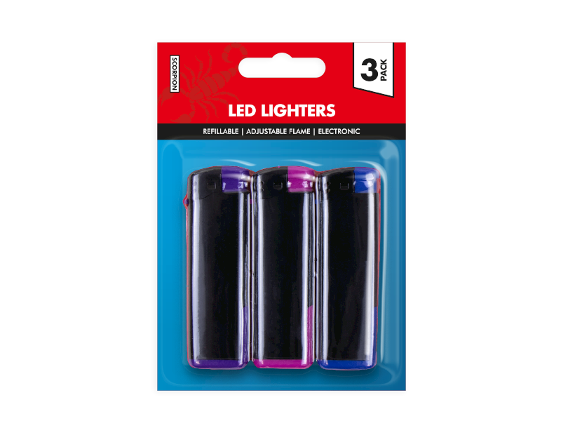 Electronic LED Lighters - 3 Pack Electronic LED Lighters - 3 Pack