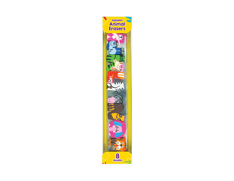 Alphabet Animal Erasers - 8 Pack (With PDQ) Alphabet Animal Erasers - 8 Pack (With PDQ)