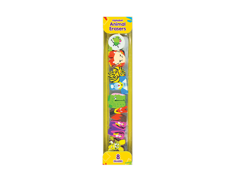 Alphabet Animal Erasers - 8 Pack (With PDQ) Alphabet Animal Erasers - 8 Pack