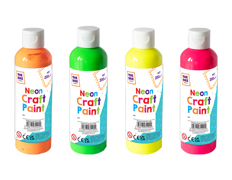 Neon Craft Paint - 200ml With PDQ Neon Craft Paint - 200ml With PDQ
