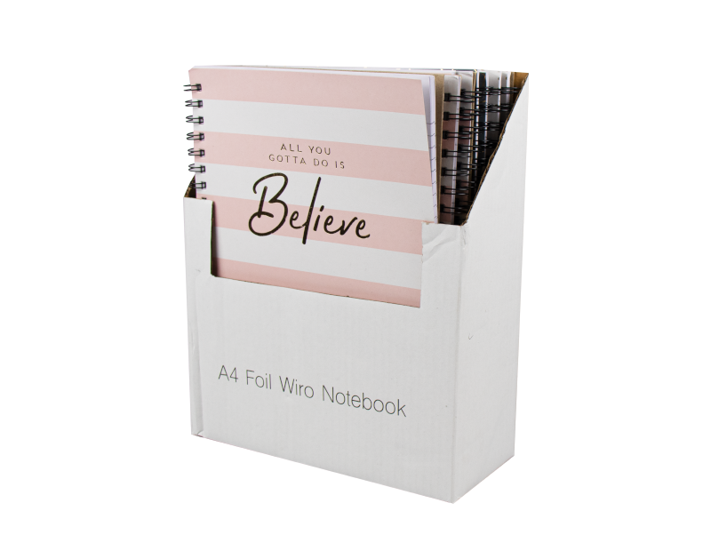 A4 Foil Wiro Notebook With PDQ A4 Foil Wiro Notebook With PDQ