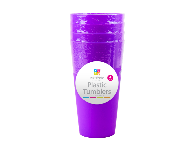 Tall Plastic Tumblers - 4 Pack Tall Plastic Tumblers