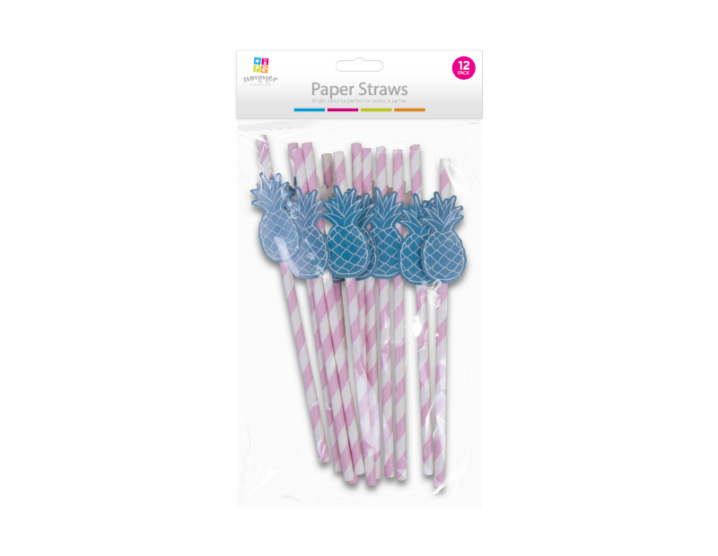Novelty Paper Straws - 12 Pack Novelty Paper Straws