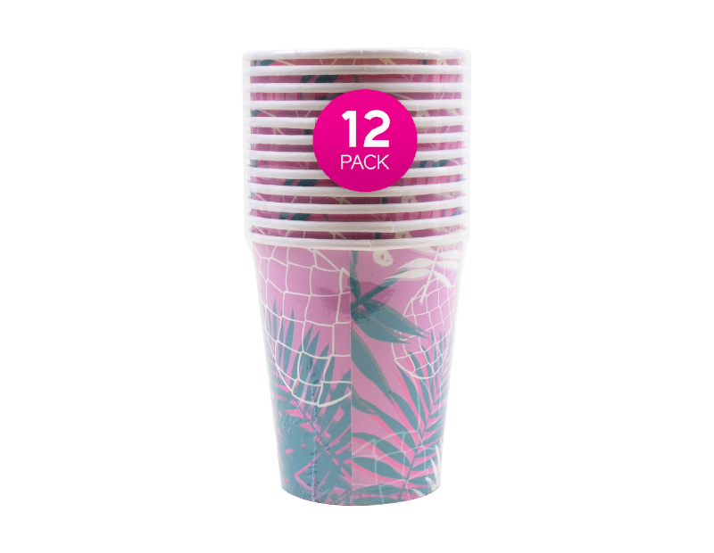 Summer Paper Cups - 12 Pack (With PDQ) Summer Paper Cups