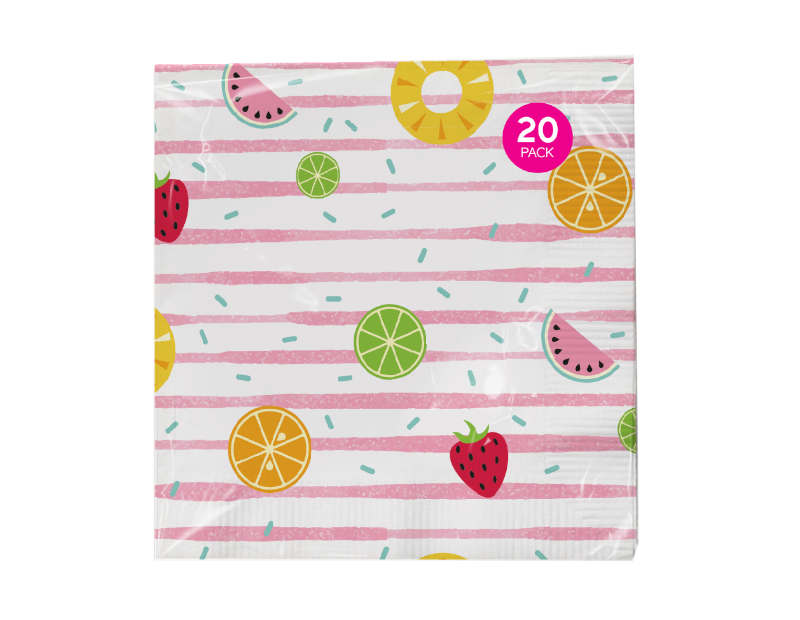 Summer Napkins 3 Ply - 20 Pack (With PDQ) Summer Napkins