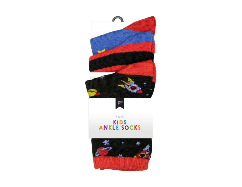 Boys Fashion Ankle Socks - 3 Pairs Boys Fashion Ankle Socks - 3 Pairs