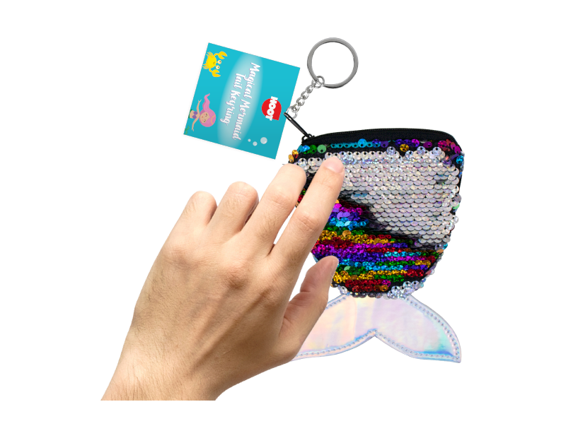 Mermaid Sequin Tail Purse & Keyring With PDQ Mermaid Sequin Tail Purse & Keyring