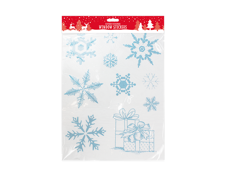 Glittered Christmas Window Stickers Glittered Christmas Window Stickers