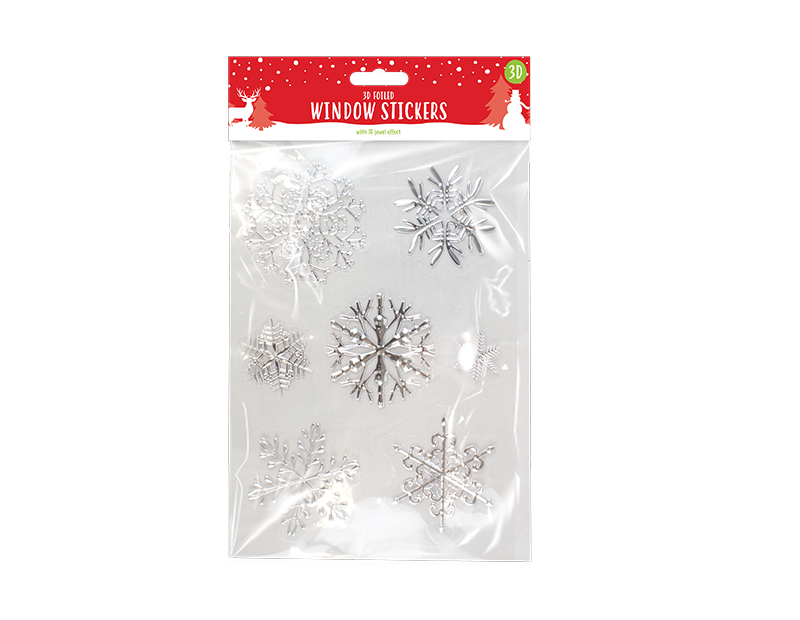 Christmas Foiled Snowflake Window Stickers Christmas Foiled Snowflake Window Stickers