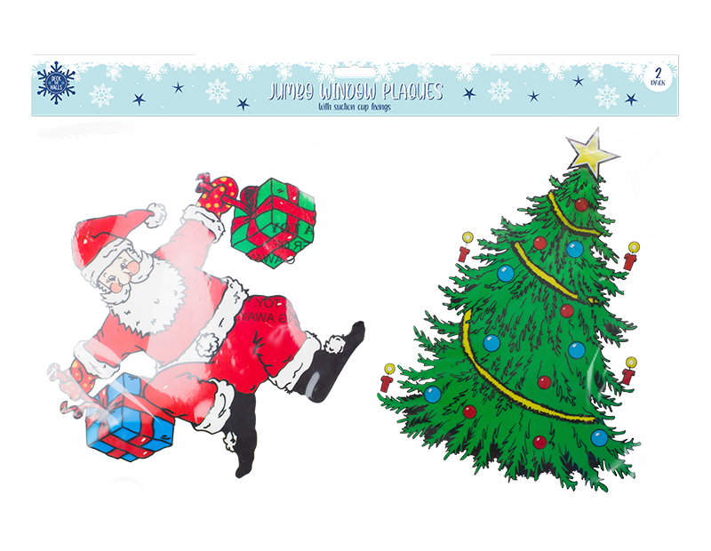 Christmas Large Window Plaques - 2 Pack Christmas Large Window Plaques