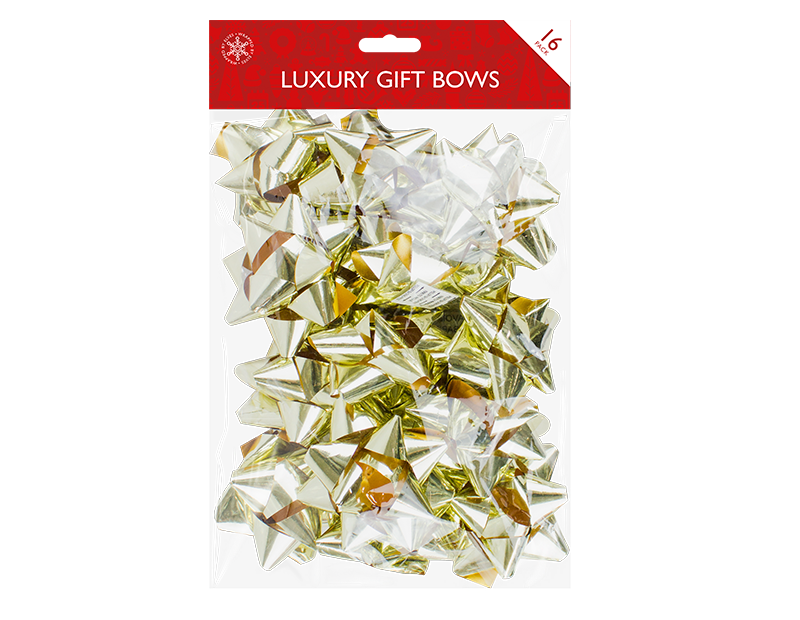 Christmas Metallic Gift Bows - 16 Pack Christmas Metallic Gift Bows - 16 Pack