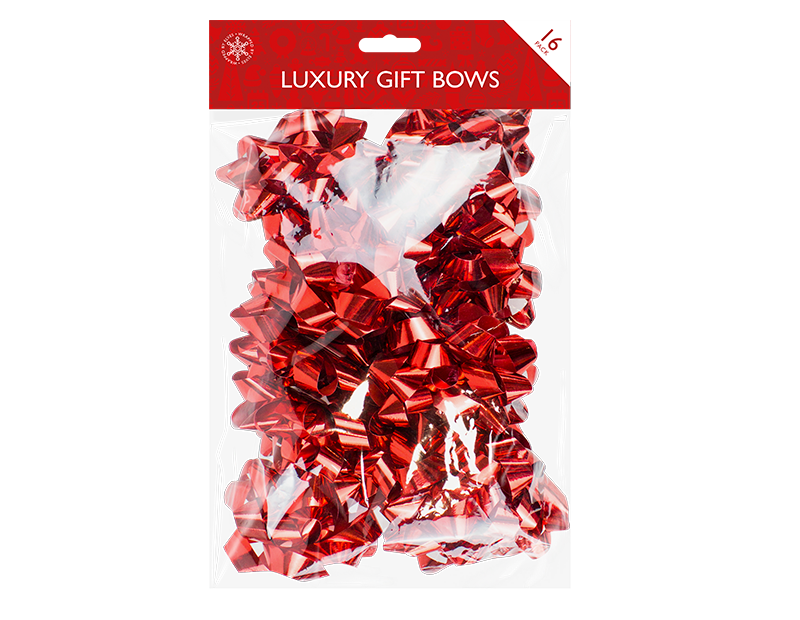 Christmas Metallic Gift Bows - 16 Pack Christmas Metallic Gift Bows - 16 Pack