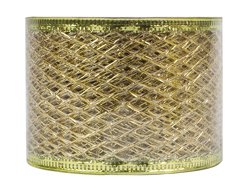 Gold Christmas Wired Ribbon 5cm x 2.75m (With PDQ) Gold Christmas Wired Ribbon 5cm x 2.75m