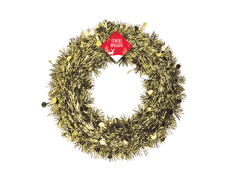 Christmas Tinsel Wreath 28cm Christmas Tinsel Wreath 28cm