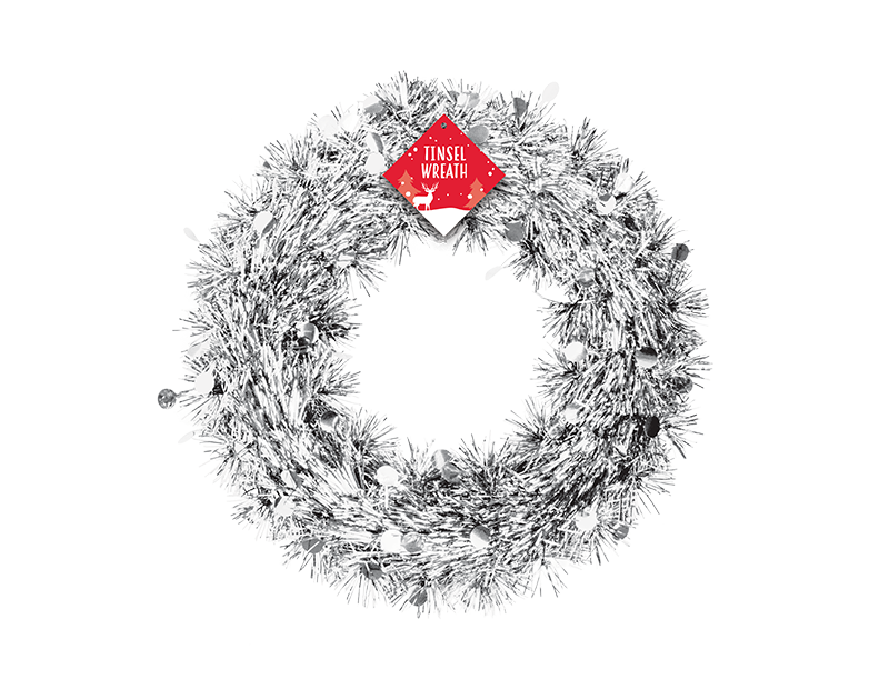 Christmas Tinsel Wreath 28cm Christmas Tinsel Wreath 28cm