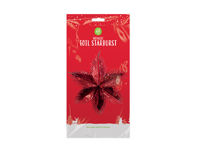Christmas Metallic Foil Starburst 60cm Christmas Metallic Foil Starburst 60cm