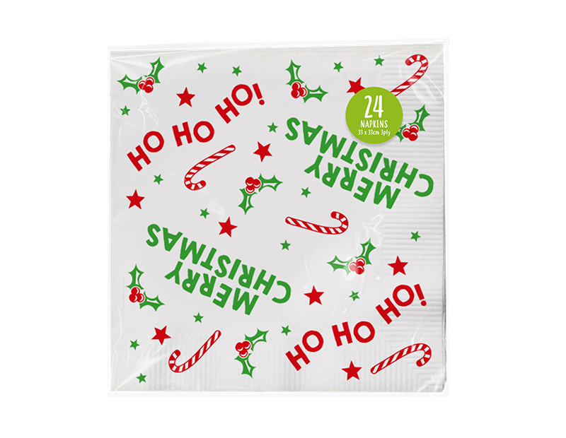 Christmas 3 Ply Napkins 33x33cm - 24 Pack (With PDQ) Christmas 3ply Napkins 33x33cm - 24 Pack