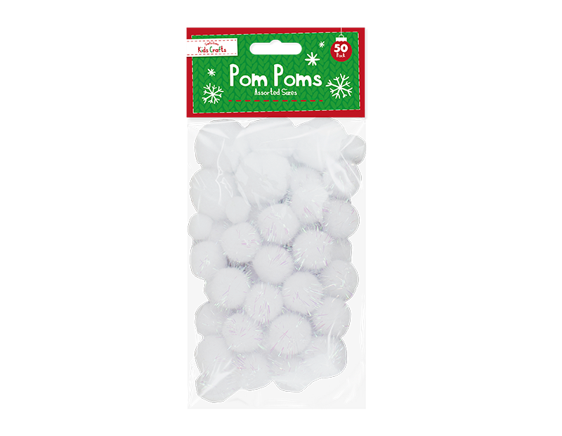 Christmas Craft Pom Poms - 50 Pack Christmas Craft Pom Poms - 50 Pack