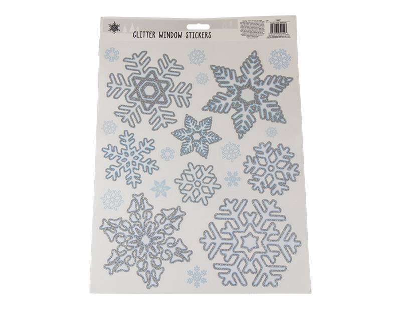 Glitter Snowflake Window Stickers Glitter Snowflake Window Stickers