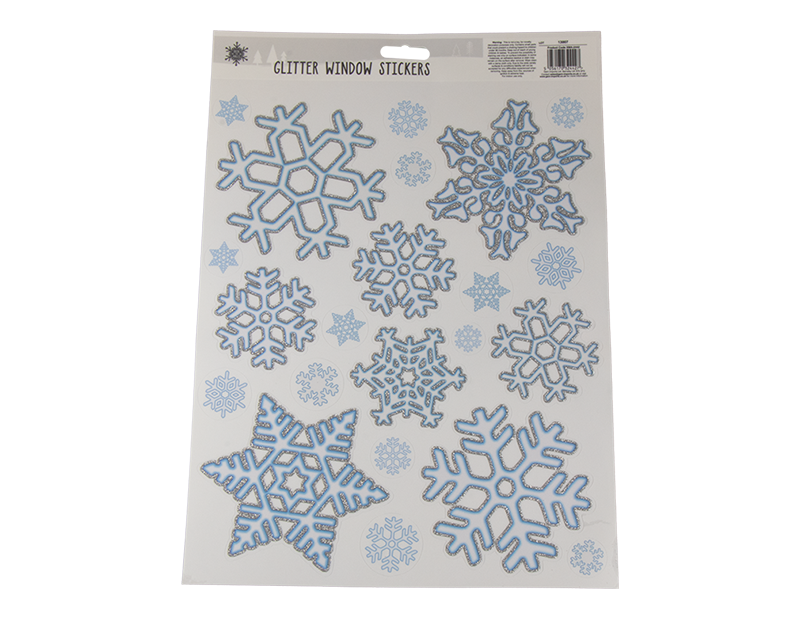 Glitter Snowflake Window Stickers Glitter Snowflake Window Stickers