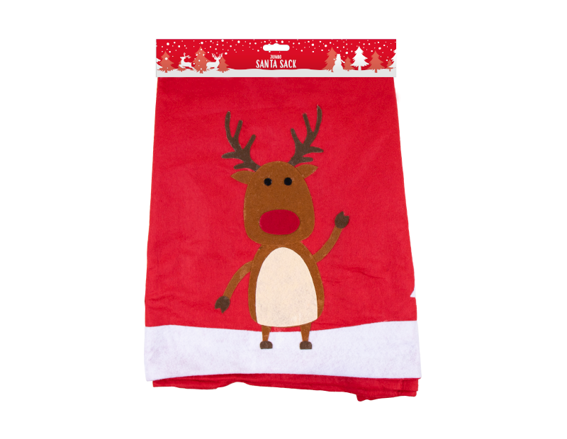 Jumbo Fabric Santa Sack 90cm x 60cm Jumbo Fabric Santa Sack 90cm x 60cm