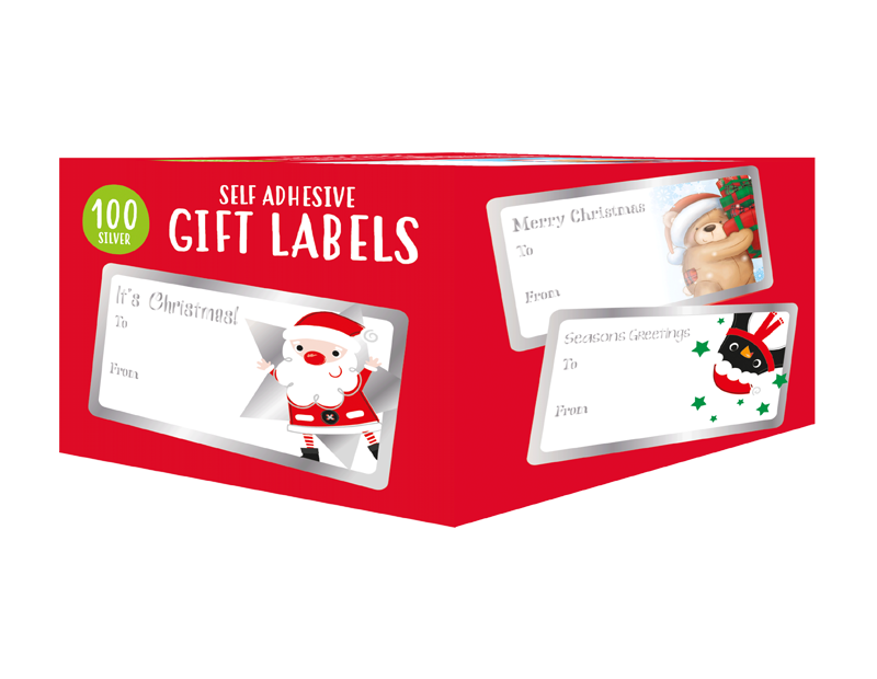 Christmas Foil Gift Labels - 100 Pack (With PDQ) Christmas Foil Gift Labels - 100 Pack (With PDQ)