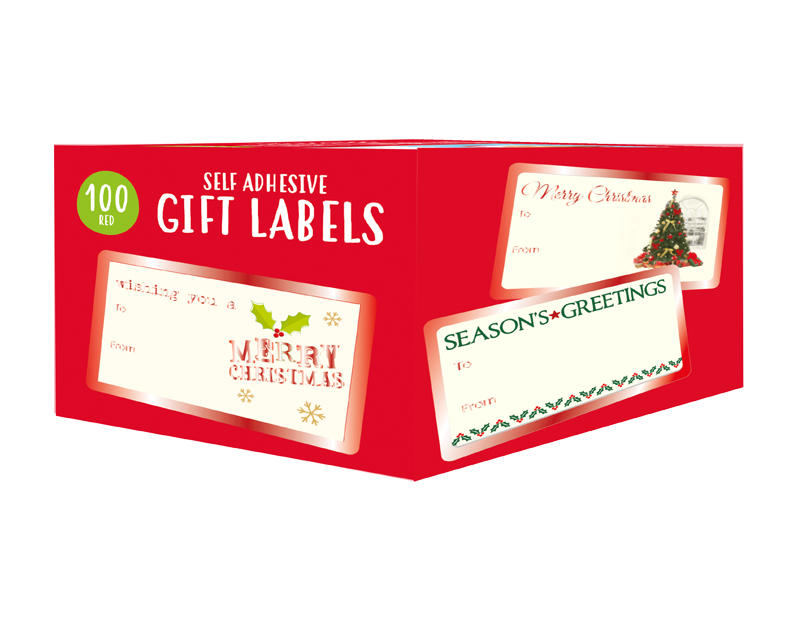 Christmas Foil Gift Labels - 100 Pack (With PDQ) Christmas Foil Gift Labels - 100 Pack (With PDQ)