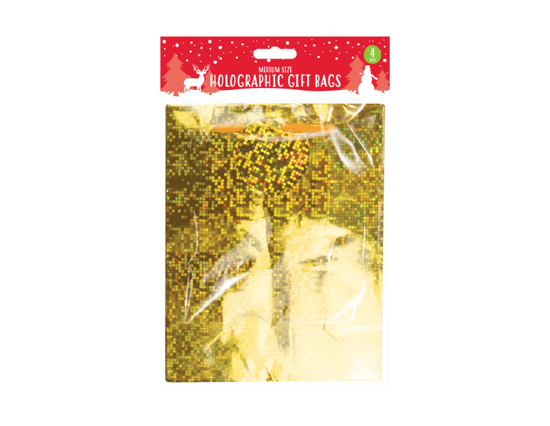 Holographic Medium Christmas Gift Bags - 4 Pack Holographic Medium Christmas Gift Bags - 4 Pack