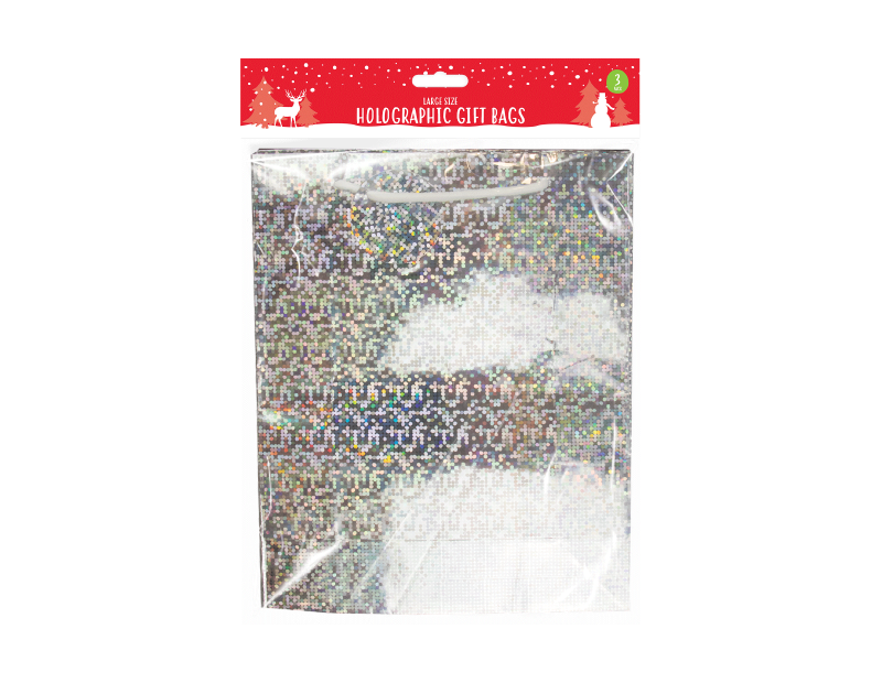 Holographic Large Christmas Gift Bags - 3 Pack Holographic Large Christmas Gift Bags - 3 Pack