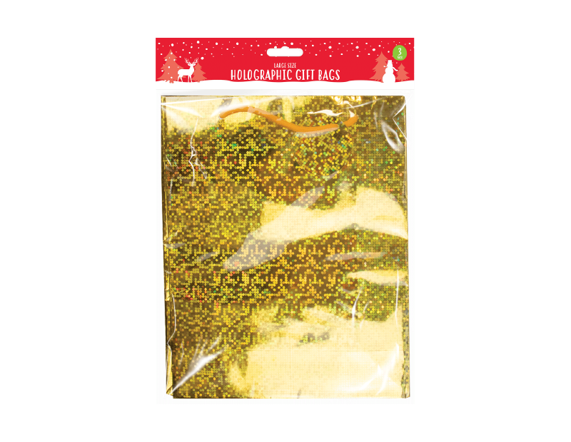 Holographic Large Christmas Gift Bags - 3 Pack Holographic Large Christmas Gift Bags - 3 Pack