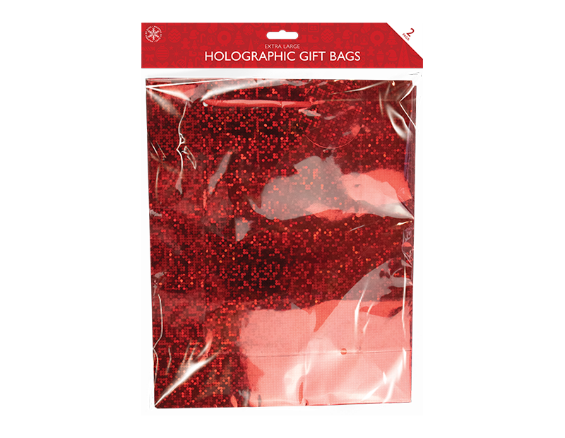 Holographic Jumbo Christmas Gift Bags -2 Pack Holographic Jumbo Christmas Gift Bags -2 Pack