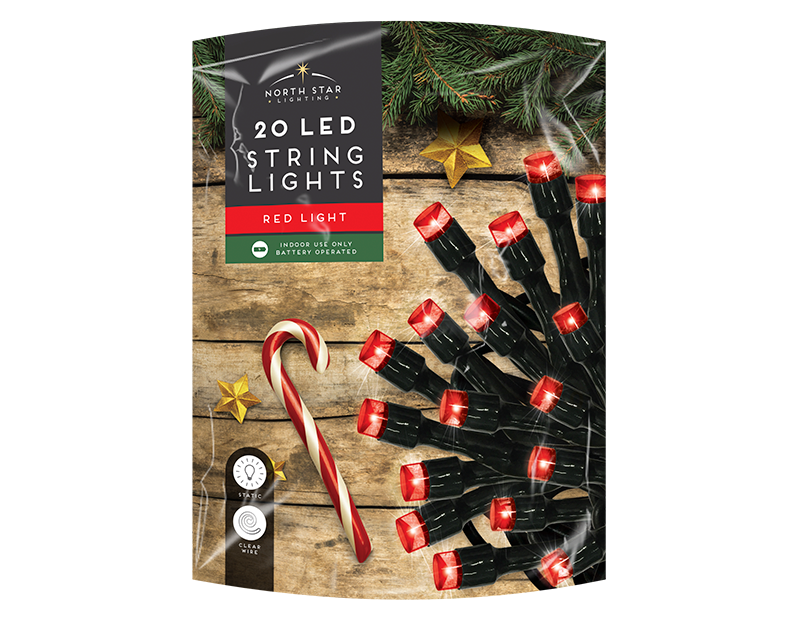 Red / Blue LED Christmas String Lights - 20 LEDs (With PDQ) Red / Blue LED Christmas String Lights - 20 LEDs (With PDQ)