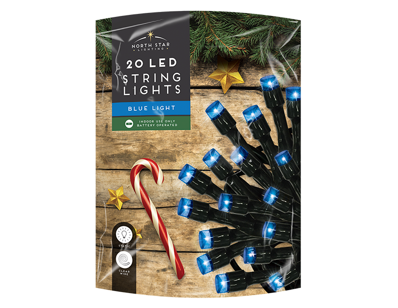 Red / Blue LED Christmas String Lights - 20 LEDs (With PDQ) Red / Blue LED Christmas String Lights - 20 LEDs (With PDQ)