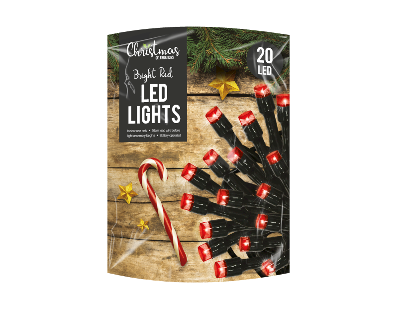 Red / Blue LED Christmas String Lights - 20 LEDs (With PDQ) Red / Blue LED Christmas String Lights - 20 LEDs (With PDQ)