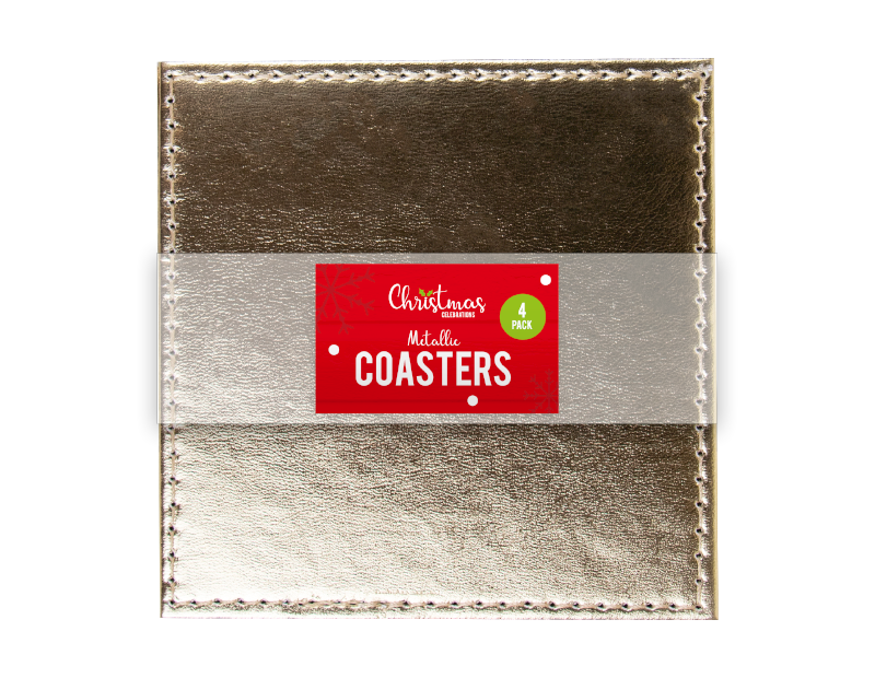 Metallic Christmas Coasters - 4 Pack Metallic Christmas Coasters - 4 Pack