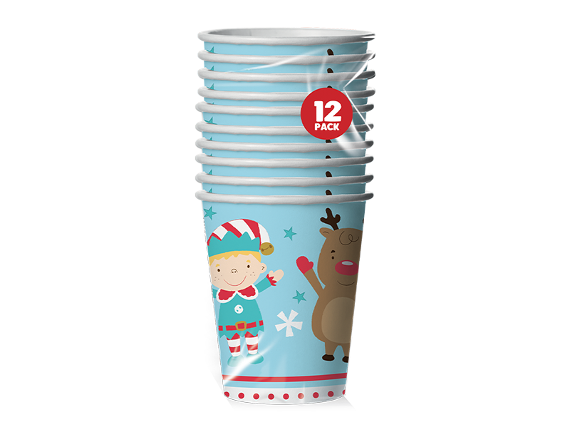 Christmas Paper Cups - 12 Pack (With PDQ) Christmas Paper Cups - 12 Pack (With PDQ)