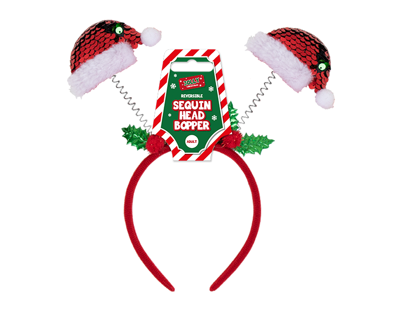 Reversible Sequin Christmas Head Boppers Reversible Sequin Christmas Head Boppers