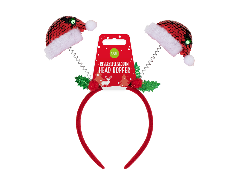 Reversible Sequin Christmas Head Boppers Reversible Sequin Christmas Head Boppers