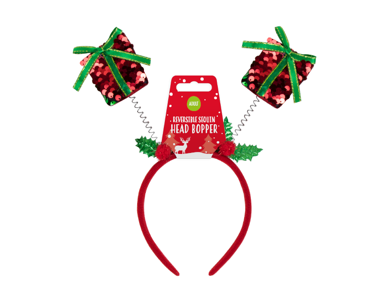 Reversible Sequin Christmas Head Boppers Reversible Sequin Christmas Head Boppers